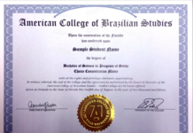 A revalidação do diploma da Ambra College no Brasil Modelo de diploma da Ambra College