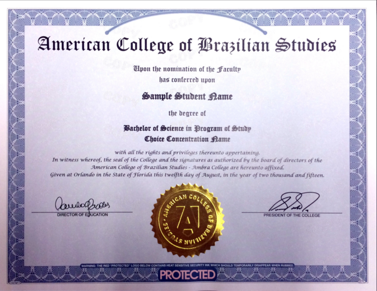 A revalidação do diploma da Ambra College no Brasil