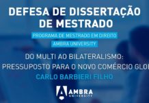 Defesa de Dissertação de Mestrado Programa de Mestrado em Direito Ambra University: Carlo Barbieri Filho